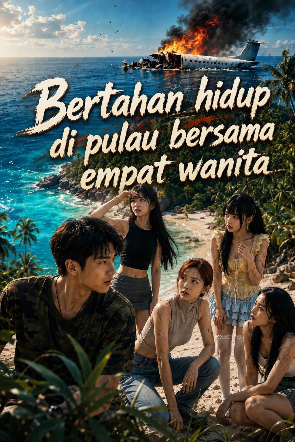 Bertahan hidup di pulau bersama empat wanita - PineDrama